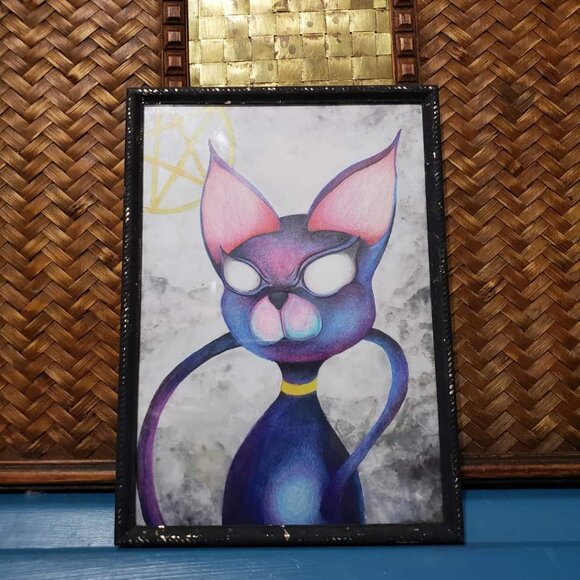 Witchy Kitty Art Print - Picture 1 of 2